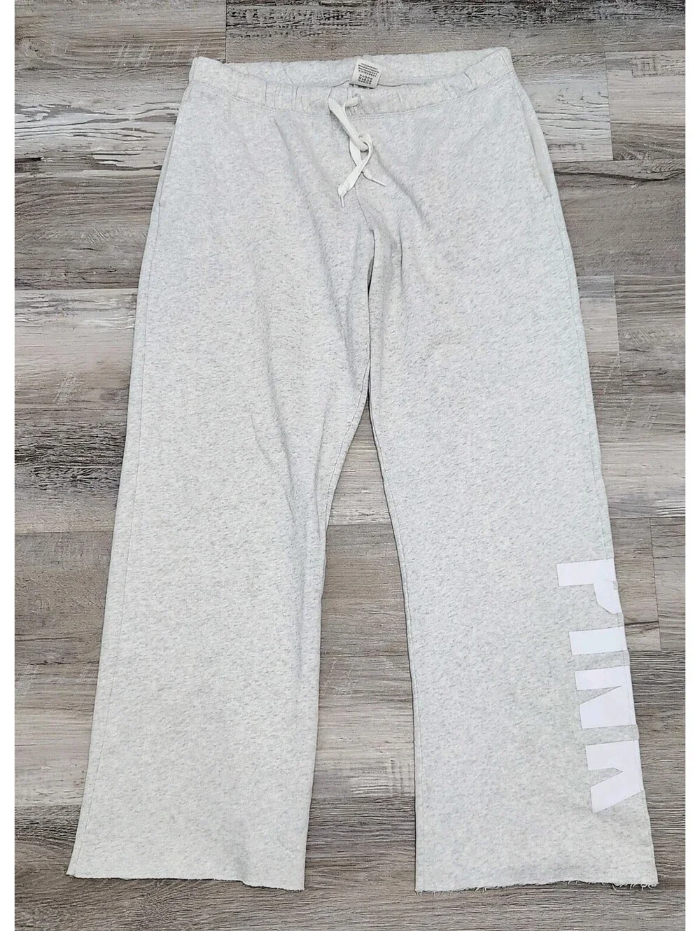 Vtg Y2k Victoria Secret Pink Pants Wide Leg Medium Grey Baggy